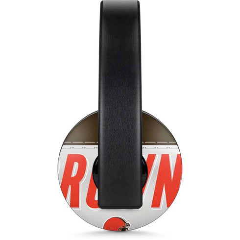 NFL Cleveland Browns White Striped PlayStation 4 Gold Wireless Headset Skin