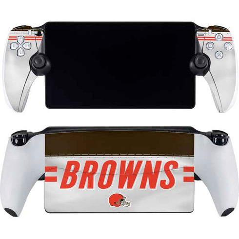 NFL Cleveland Browns White Striped PlayStation PS5 Skins