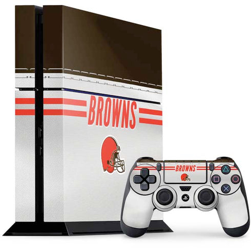 NFL Cleveland Browns White Striped PlayStation PS4 Skins