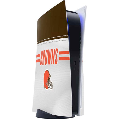 NFL Cleveland Browns White Striped PlayStation PS5 Skins
