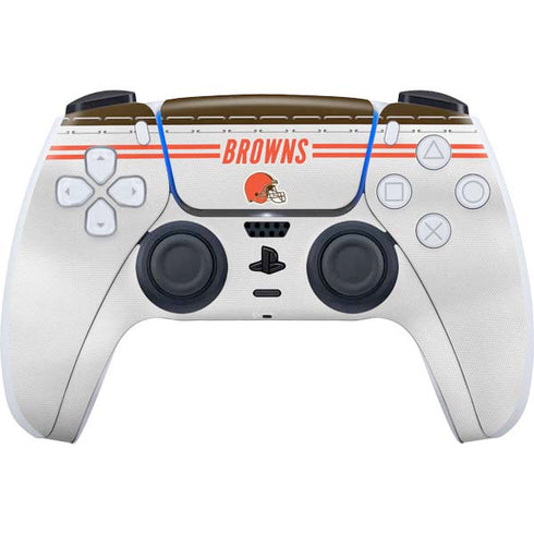 NFL Cleveland Browns White Striped PlayStation PS5 Skins