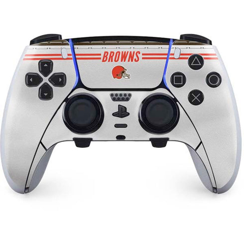 NFL Cleveland Browns White Striped PS5 DualSense Edge Pro Controller Skin