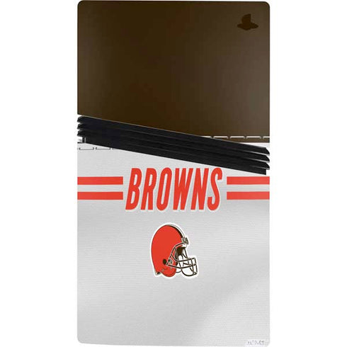 NFL Cleveland Browns White Striped PS5 Pro Bundle Skin