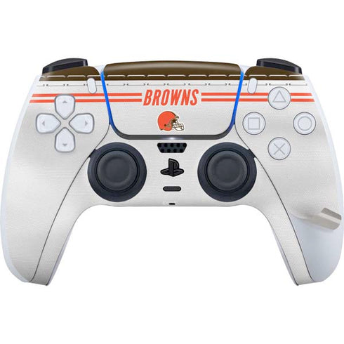 NFL Cleveland Browns White Striped PS5 Pro Bundle Skin