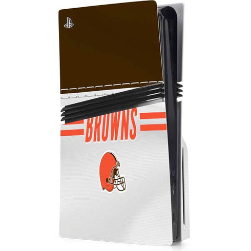 NFL Cleveland Browns White Striped PlayStation PS5 Skins
