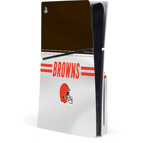 NFL Cleveland Browns White Striped PlayStation PS5 Skins