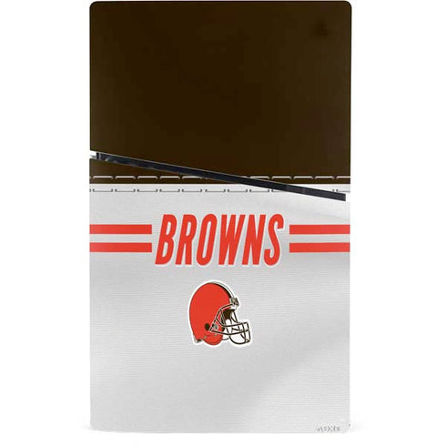 NFL Cleveland Browns White Striped PS5 Slim Digital Edition Console Skin