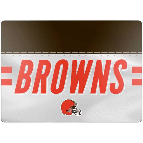 NFL Cleveland Browns White Striped Surface Laptop 7 13.8in Skin