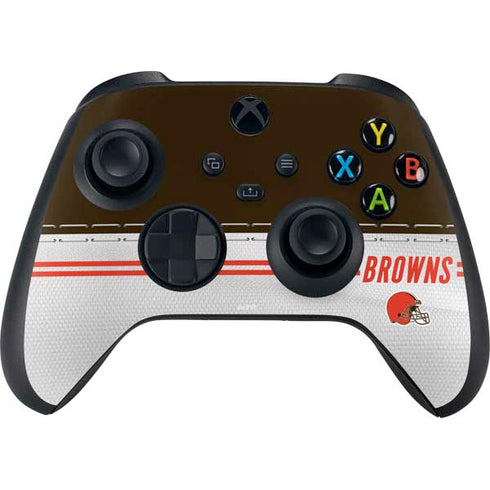 NFL Cleveland Browns White Striped Xbox Series X Controller Skin