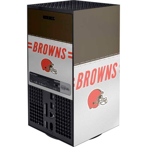 NFL Cleveland Browns White Striped XBox Series X Digital Edition Console Skin