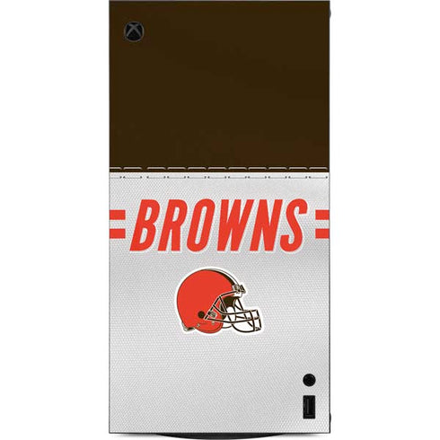 NFL Cleveland Browns White Striped XBox Series X Digital Edition Console Skin