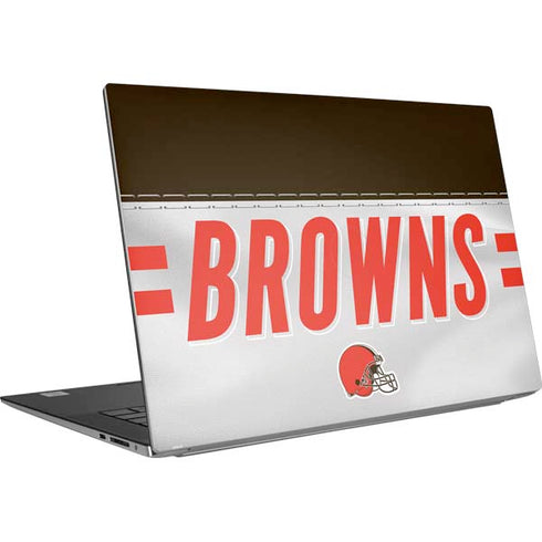 NFL Cleveland Browns White Striped Dell XPS Skin