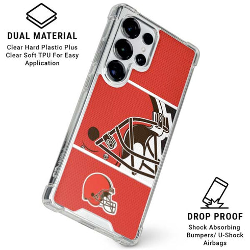 NFL Cleveland Browns Zone Block Galaxy S25 Ultra Clear Case