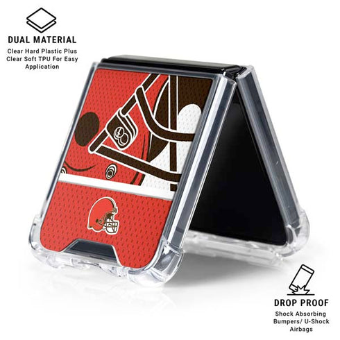 NFL Cleveland Browns Zone Block Galaxy Z Flip6 Clear Case