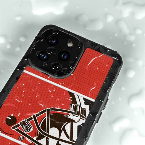 NFL Cleveland Browns Zone Block iPhone 15 Pro Waterproof Case