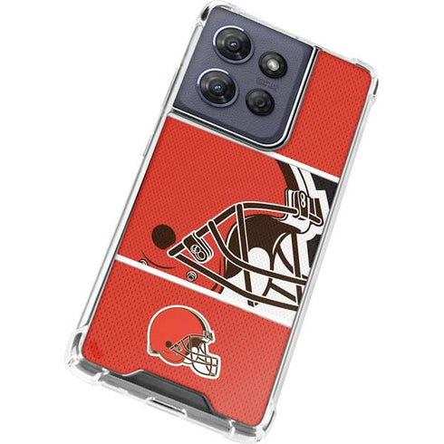 NFL Cleveland Browns Zone Block Moto G 5G (2025) Clear Case