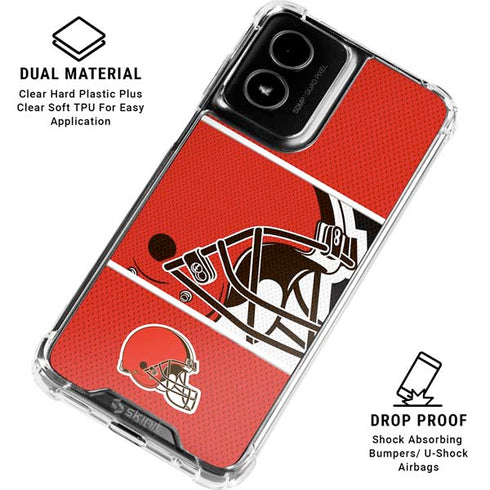 NFL Cleveland Browns Zone Block Moto G Power 5G (2024) Clear Case