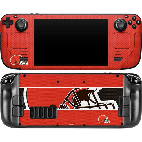 NFL Cleveland Browns Zone Block Steam Deck Handheld Gaming Computer OLED Skin