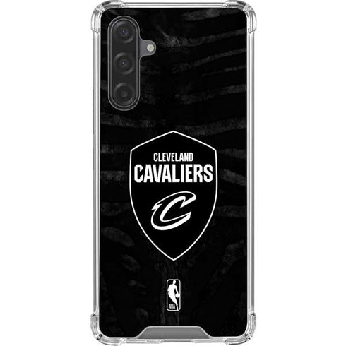 NBA Cleveland Cavaliers Black Animal Print Galaxy A17 Clear Case