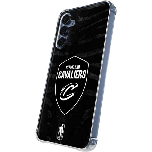 NBA Cleveland Cavaliers Black Animal Print Galaxy A35 5G Clear Case