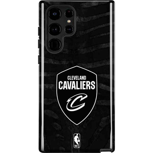 NBA Cleveland Cavaliers Black Animal Print Galaxy S23 Ultra Pro Case