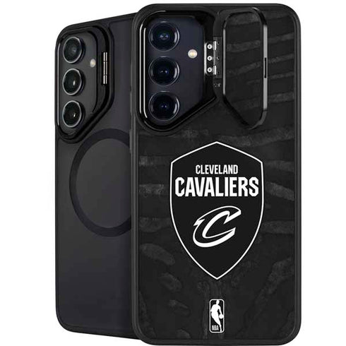 NBA Cleveland Cavaliers Black Animal Print Galaxy S25 Kickstand Case