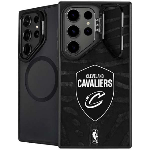 NBA Cleveland Cavaliers Black Animal Print Galaxy S24 Ultra Kickstand Case