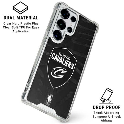 NBA Cleveland Cavaliers Black Animal Print Galaxy S25 Ultra Clear Case