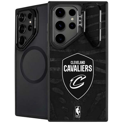 NBA Cleveland Cavaliers Black Animal Print Galaxy S26 Ultra Kickstand Case