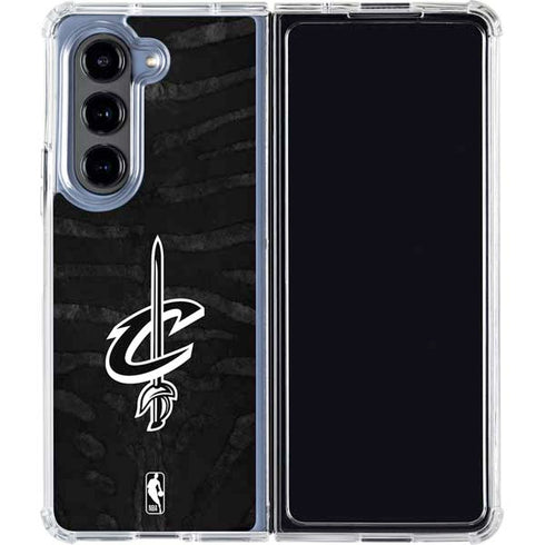 NBA Cleveland Cavaliers Black Animal Print Galaxy Z Fold5 5G Clear Case