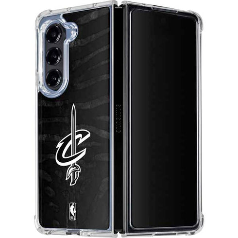 NBA Cleveland Cavaliers Black Animal Print Galaxy Z Fold5 5G Clear Case