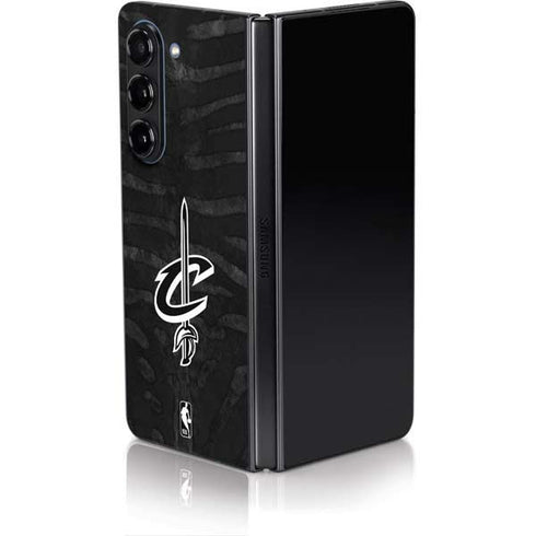NBA Cleveland Cavaliers Black Animal Print Galaxy Z Fold5 5G Skin