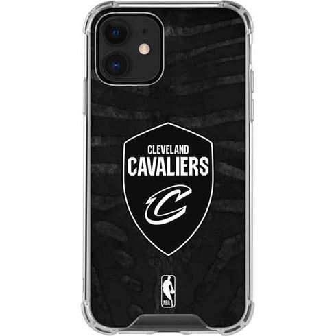 NBA Cleveland Cavaliers Black Animal Print iPhone 12 Clear Case