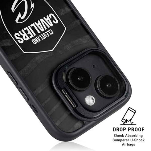 NBA Cleveland Cavaliers Black Animal Print iPhone 14 Kickstand Case