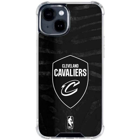 NBA Cleveland Cavaliers Black Animal Print iPhone 15 Clear Case