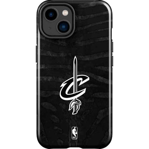 NBA Cleveland Cavaliers Black Animal Print iPhone 15 Impact Case