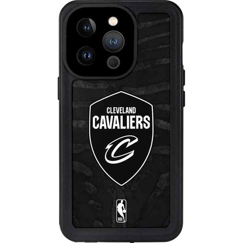 NBA Cleveland Cavaliers Black Animal Print iPhone 15 Pro Waterproof Case