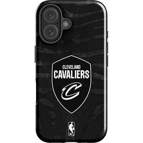 NBA Cleveland Cavaliers Black Animal Print iPhone 16 Impact Case