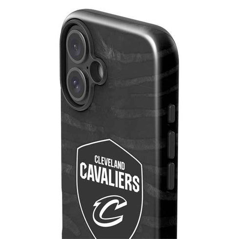 NBA Cleveland Cavaliers Black Animal Print iPhone 16 Impact Case