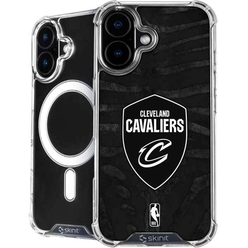 NBA Cleveland Cavaliers Black Animal Print iPhone 16 MagSafe Case