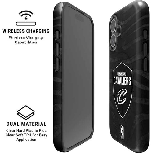NBA Cleveland Cavaliers Black Animal Print iPhone 16 Magsafe Impact Case
