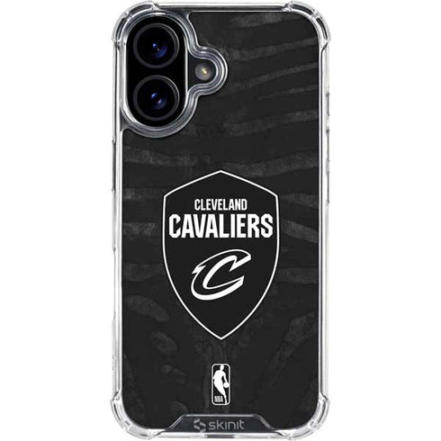 NBA Cleveland Cavaliers Black Animal Print iPhone 16 Plus Clear Case