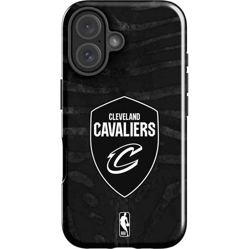 NBA Cleveland Cavaliers Black Animal Print iPhone 16 Plus Impact Case