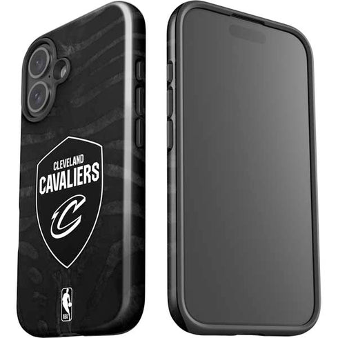 NBA Cleveland Cavaliers Black Animal Print iPhone 16 Plus Impact Case