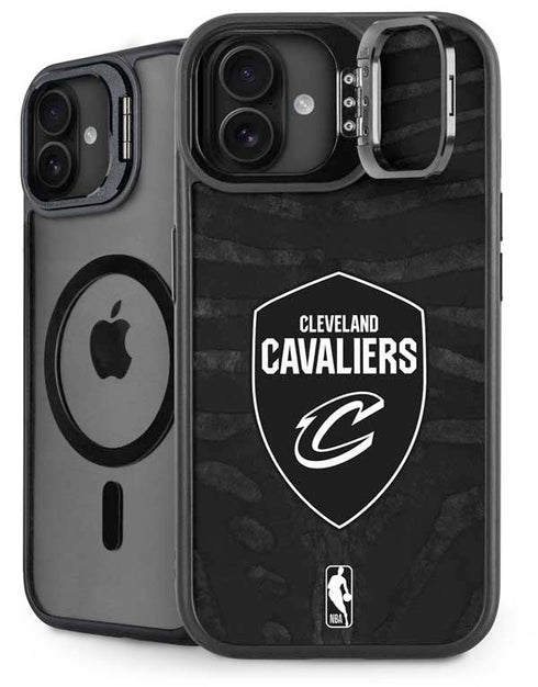 NBA Cleveland Cavaliers Black Animal Print iPhone 16 Plus Kickstand Case