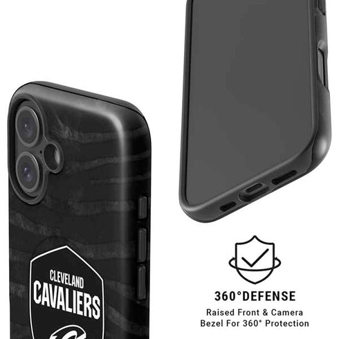 NBA Cleveland Cavaliers Black Animal Print iPhone 16 Plus Magsafe Impact Case