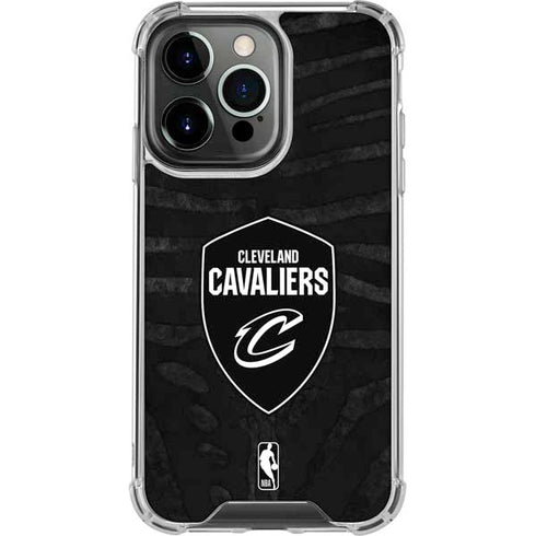 NBA Cleveland Cavaliers Black Animal Print iPhone 16 Pro Max Clear Case