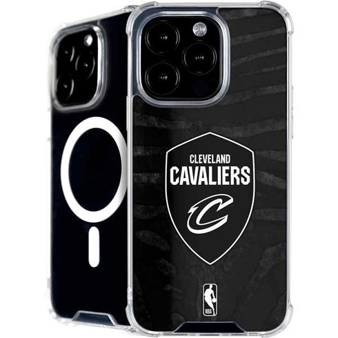 NBA Cleveland Cavaliers Black Animal Print iPhone 16 Pro Max MagSafe Case