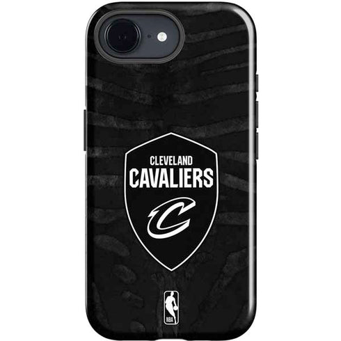 NBA Cleveland Cavaliers Black Animal Print iPhone 16e Impact Case