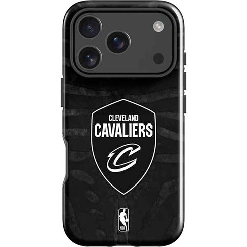 NBA Cleveland Cavaliers Black Animal Print iPhone 18 Pro Impact Case